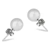 2024 Stud Natural Agate Stone Pärlor Studs For Women 6 Mm 8mm Luxury Round Pärlade örhängen Fashion Design Copper Girls Ear Charm Earring Birthday Presentes Jewelry