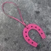 Keychains Fashion Brand PU Leather Horse Hoof Horseshoe Keychain Handbag Key Chain Ring Holder Charm Women Bag Accessories DropKeychains For