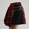 Kvinnor harajuku punk oregelbunden mini veckad skater kjol asymmetrisk utskärning hög midja hiphop klubbkläder gotiska harajuku kjol 220701