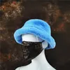 ベレー帽の女性バケツハットパナマハットアウトドアバケーションレディソフトウォームフィッシングキャップフェイクファーレックスガール学生観光日サンハット