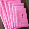 Gift Wrap 50pcs Pink Plastic Handle Bags Christmas Clothing Packaging With Handles Shopping BagGift