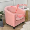 1Set Tub Sofa Cover Velvet Club Chair Small Round Slipcovers for Living Room Couch s With Seat Cushion s 220615