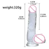 Powerful Suction Cup Jelly Transparent Dildo sexy Toy For Wommen S/M/L/XL Size Masturbation Soft Material Realistic