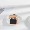 Lyxhartsbandband med stötfångarfodral för Apple Watch Series 7 6 5 4 SE IWATCH 40mm 41mm 44mm 45mm