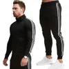 Novo zíper hoodie + calça dois peças mens outono e inverno terno casual sportswear homens sportswear