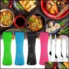 Tableware 4Pcs Cutlery Set Cam Fork Spoon Cutter Stainless Steel For Travel Hiking Kitchen Tool 0221 Drop Delivery 2021 Forks Flatware Kitch