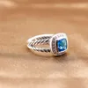 925 Sterling Zilver Amethyst Black Onyx Blue Topaz Citrien Sapphire Garnet Peridot White Agate Morganite 7mm Dames Ring