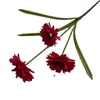 Une fausse fleur à longue tige Gerbera, 3 têtes par pièce, Simulation de feuille verte de chrysanthème pour centres de table de mariage