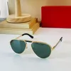 Pilot Designer Sunglasses for Men Top Quality Sunglass Woman UV400 Protection Shades Real Glass Lens Gold Metal Frame CT0101S AAA Driving