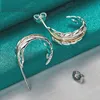 925 Boucles d'oreilles de goujon en plumes en or sterling en argent sterling pour la femme de mode de mode de mariage