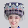 hmong miao dance for women for women party伝統的な服の帽子タッセルアクセサリーフェスティバルパフォーマンスヘッドウェアヴィンテージheadd233l