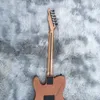 In de fabriek aangepaste 6-snarige elektrische gitaar akoestische gitaar maple flame top zwarte kleur verf