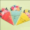 Gratulationskort Event Party Supplies Festive Home Garden Qixi Teachers Day Bouquet Blessing Card Three-Nsional Creative Flower Shape Birthdd