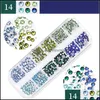 Nail Art Decorations Salon Health Beauty Rhinestones Kit 3D Nails Shiny Glass Drill Gold Sier Colorf Crystal Charm Strass Studs 1440 Pcs /