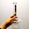 Delicate 10 inch dikke glazen water bong beker waterpijp versierd met prachtige patronen voor het roken van pijpen