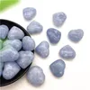 Decorative Objects & Figurines 1pc Small Natural Blue Calcite Crystal Heart Shaped Reiki Healing Palm Stones Gemstones Quartz Crystals Chakr