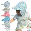 Ny design Baby Boys Flickor Caps Sun Protection Swim Hat Floral Barn Solskyddsmedel Utomhus Keps Traviolett Headwear Solid Drop Leverans 2021