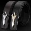 Belts High Quality Genuine Leather Belt Fashion Sword Buckle Designer Mens Cowhide For Men Jeans Waist Strap