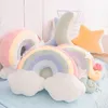 Ins Candy Rainbow Lucky Cloud Star Moon Planche Planche Collow Crown Crown Memeor Coussin Sofa Home Decoration Throw Oreiller 220425