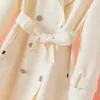 Trenchs pour femmes Manteau beige de haute qualité pour réduire l'âge Femmes mi-longueur 2022 Drapé Haut de gamme Tempérament Veste à double boutonnageW