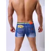 Onderbroek heren 95% puur katoen 3D bedrukte Jean Boxers Home Mid-Taist denim ondergoed cowboy boksersunderpants