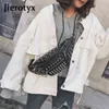 Crossbody Bag Jierotyx Sexy Rivets Waist Packs Bag Fanny Purse Chest Travel Cashier Belt Women Hip-hop Rock Punk 220802