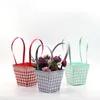 300Pcs/Lot Creative Folding Flower Box With Tote Portable Waterproof Florist Bouquet Packaging Case Candy Snack Wrapping Basket