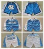 1789 North University Carolina Basketball Shorts Avec Poche Zipper Tar Heels Pantalons De Survêtement Hommes Bleu Blanc Pantalon Respirant Hommes