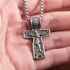 Chains Satinless Steel Crucifix Cross Pendant Punk Gothic Style Jesus Christ Necklaces For Men Women Christian Jewelry
