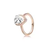 Sparkling Teardrop Halo Ring Rose gold plated Engagement jewelry for Women Original box set for pandora 925 sterling silver Rings