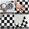 Alfombras Blanco y negro Checkerboar Plaid Doormat Impreso Polyeste Baño Cocina Piso Alfombra Puerta Alfombra Decoración Decoración Pie Pad