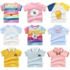 Unisexe bébé été t-shirt dessin animé imprimé fleur arc-en-ciel hauts t-shirts enfants enfants vêtements décontractés coton t-shirt pour filles garçons 220620