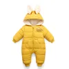 Automne hiver ensemble pour enfants infantile vers le bas coton épaissi vêtements à capuche dessin animé bébé garçons filles combinaison bébé barboteuse 220525