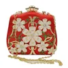 Avondtassen witte bloem ontwerp rood satijnen feesten feest portemonnee vrouwelijke draagtas handtassen mini schoudertassenasevening
