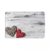 Carpets Heart Red Wood Doormat Bathroom Rectangle Polyeste Mat Kitchen Door Floor Balcony Anti-slip Rug Area Rugs