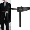 أحزمة EST Design عقدة Cowskin للنساء ناعم من الجلد الحقيقي حزام حزام حزام طويل اللباس الأصلي إكسسوارات سيدة الخصر
