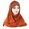 Glitter en bit amira muslimska kvinnor lång halsduk dra på färdiga slitage Instant cap huvudkläder wrap hijab turban arab femme kemo sjal