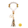 Silikon Bead Armband Kvinna Tassel Nyckel Kedja Party Favorit Pendant Armband Gummi Armband Keychain Wristlet Bangles Holder GCB15064