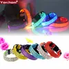 Nylon LED Pet Dog CollarNight Safety Clignotant Glow In The Dark Dog LeashLeopard Dogs Colliers Fluorescents Lumineux Pet Supplies 220610