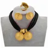 Anniyo Diy Rope Chain Ethiopian Jewelryセットゴールドカラーエリトリアエスニックスタイルハベシャペンダントイヤリングリング217106 H2204226788045
