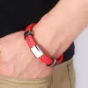 Bracelets de charme Men de couro de luxo de joias feitas à mão Acessórios de aço inoxidável tecidos para festas de festas masculinos presentes de aniversário SP1325CHARM