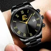 Moda masculina ouro relógios de aço inoxidável luxo minimalista quartzo relógio de pulso masculino negócios casual relógio relogio masculino 220623