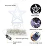 LED PENTAGRAM waterfall Light Christmas Hanged Tree Light Flowing Water Outdoor Garden Remot Control Solar Lights Party Supplies3183558