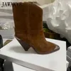 Novo salto de salto de metal no tornozelo de luto de luxo de luto de luxo de salto alto cowboy botas curtas sapatos de inverno sexy bota feminina 201031