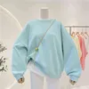 Women's New Fashion Casual Sweatshirt Ladies 2022 Spring Simple Embroidered Letter Pullover Hoodie Idle Style Round Neck Top T220726