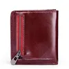 財布本物の革の男性財布ブランドショートデザイン男性ジッパーコイン財布カードホルダー薄いスリム