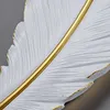 Wall Lamps Nordic Modern Creative Feather Light Led Lamp Bedroom Bedside Lighting Living Room Tv Background Decoration Resin LampW209Y