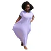 زائد الحجم إمرأة فساتين عارضة 2022 مصمم الملابس الأزياء إلكتروني مطبوعة جولة الرقبة قصيرة الأكمام غير النظامية تنحنح فضفاض فستان ماكسي S-5XL