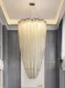 Candelabros de cristal K9 grandes y largos, accesorio de luces, candelabro moderno italiano, lámpara LED, lámparas colgantes de lujo de Europan, lámpara colgante elegante americana, diámetro 120cm H200cm
