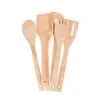 6 sztuk Bamboo Spoon Spatule Kitchen Ubezpieczenie Drewniana gotowanie narzędzi narzędzi do mieszania szpatułki Zestaw miksowania